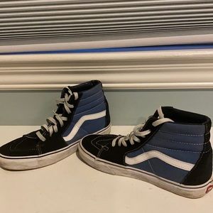 Vans high top sneakers- blue/black/white